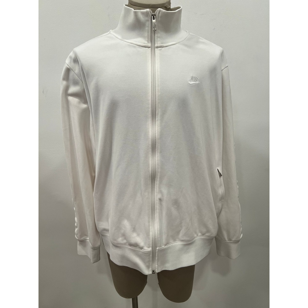 Nike Men's Track Jacket White Sportswear Full Zip Embroidered Size XXL